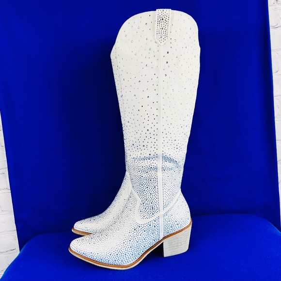 Pierre Dumas Shoes - |•PIERRE DUMAS•| Sparkly Rhinestone Covered White Western 'Wedding' Boots